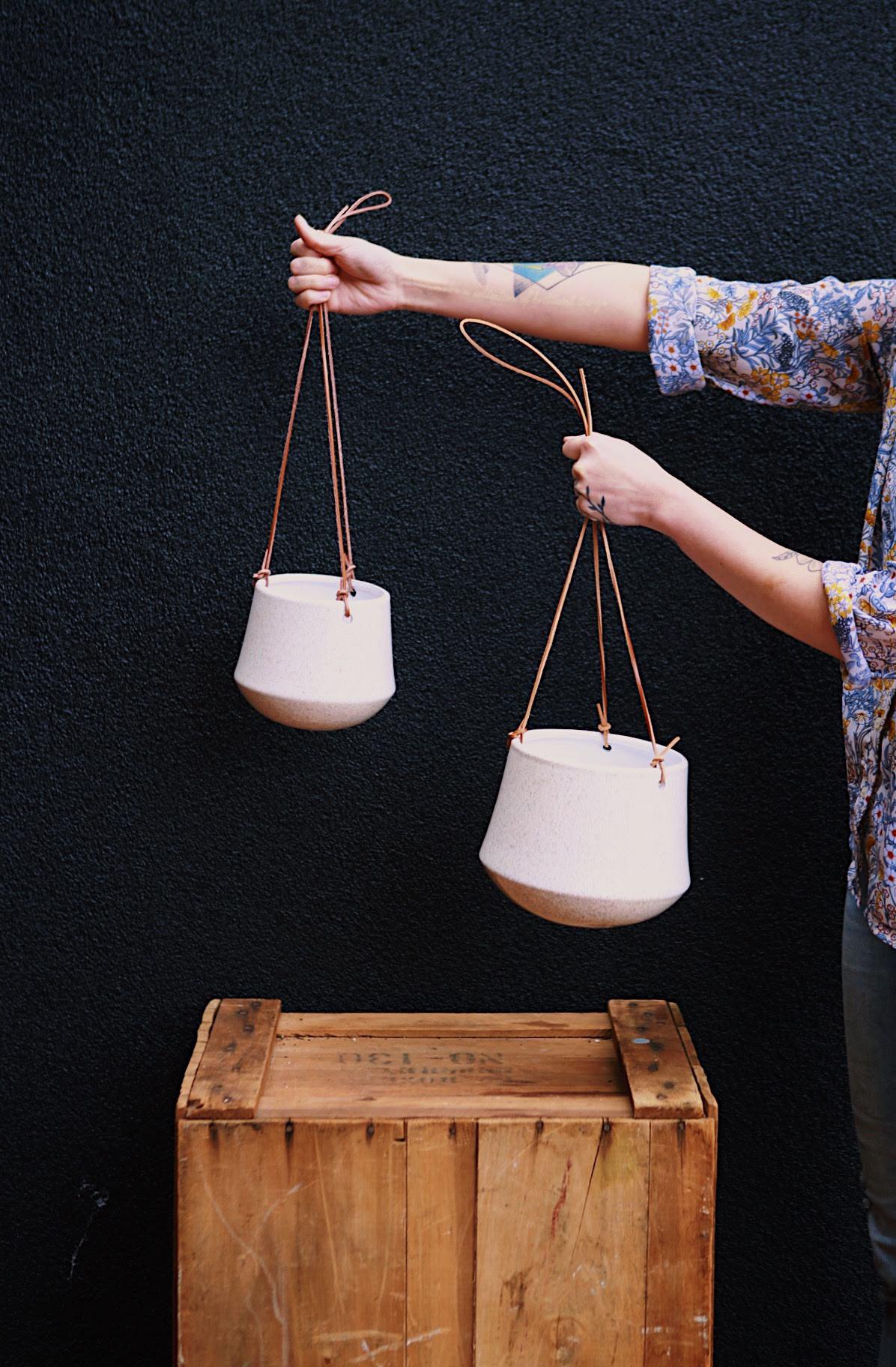 Cream Hanging Planter