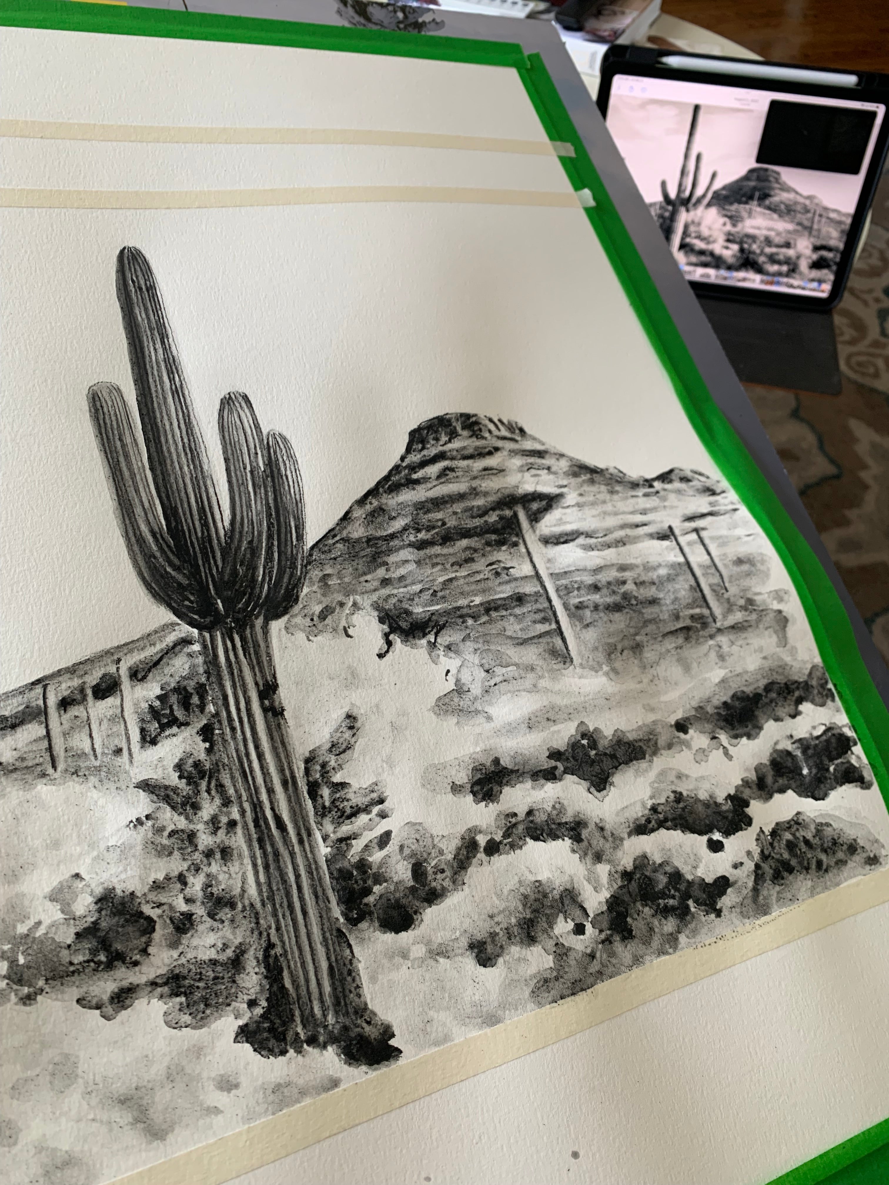 FREE WILDER WORKSHOP: Saguaro Charcoal Painting at REWILD Capitol Hill 4/3 @ 7PM